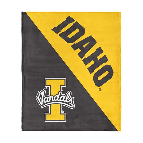 Northwest NCAA Idaho Vandals Halftone Silk Touch Throw Blanket, Ultra Soft Plush Polyester, Lightweight Warm Decorative Fan Gift, 46 x 60 in