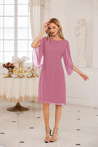 Image of GRACE KARIN Womens Formal Wedding Guest Dress 2026 Chiffon Cocktail Dress Mother of the Bride Dresses Midi Fashion Clothing
