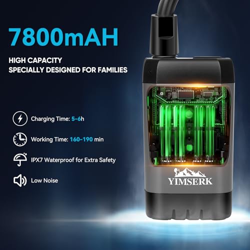 image for Yimserk 7800mAh Portable Shower for Camping, Rechargeable Electric Out