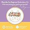 Clever Poppy Flora the Cat Beginner Embroidery Kit – Easy Embroidery Kit for Beginners with Hoop, Thread & Patterns – Hand Embroidery Kit for Adults and Teens – Complete Embroidery Starter Kit #1