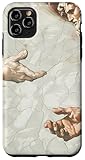 Installation facile Coque pour iPhone 11 Pro Max Aquarelle blanche rayée Grande peinture d\'art Michel-Ange