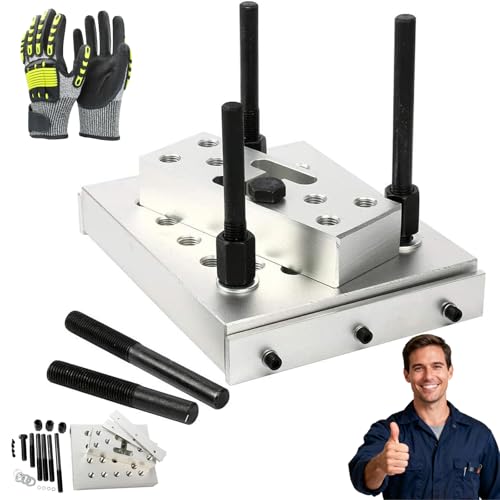 Image of Universal Press Support Plate Set, 30 Ton Bearing and Bushing Repair Removal Installation, Drill Press Support Block Plate Tool, Bearing Driver Set for Fixing Plate Auto Repair