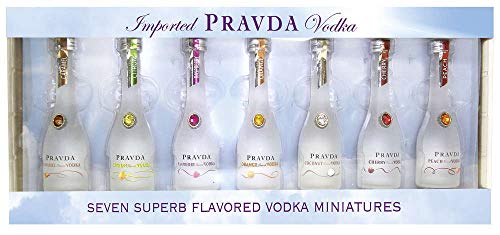 Pravda Vodka Flavored Miniaturen Geschenkset . Hochwertiger Cover