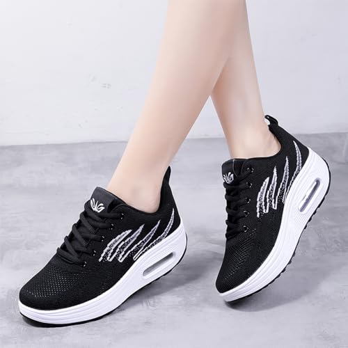 Image of RUIDENG Platform Sneakers for Women Air Cushion | Walking Shoes Women Comfortable All Day | Thick Rocker Bottom