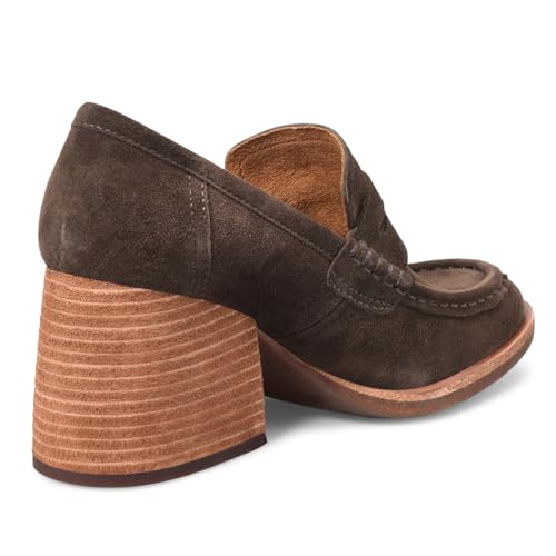 Image of MOOMMO Women Chunky Platform Loafers Pumps Round Closed Toe Slip On Penny Loafers Suede Block High Heels Oxford Shoes Formal Classic Thick Heel Dress Loafer Office Ladies Vintage Comfort 4-11 M US