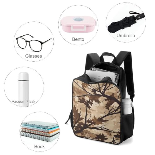 Camouflage Winter Tree Travel Backpack Casual Daypack Shoulder Bag with Adjustable Shoulder Straps for Hiking3