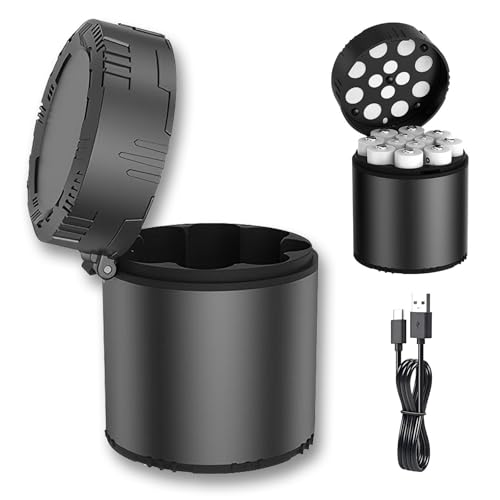 Battery Charger for Rechargeable Batteries, 12-slot AA & AAA Lithium Batteries Charger, USB-C Fast Charging, 12 Independent Slot, Input DC 5V 2A, Output 5V 500mA, Integrated Charing Storage Box, Black