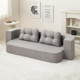 萩原 ソファーベッド ルメール グレー 幅約170cm 2人掛け 肘付き シングル クッション2個付き 組立不要