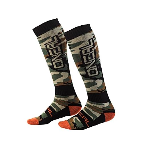 O'Neal | Calcetines de Motocross | Motociclismo Enduro | Material que absorbe el sudor, malla reforzada, tejido duradero | Calcetines PRO MX WOODS CAMO | Negro Verde | Talla única