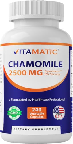 Vitamatic Chamomile 2500 mg Equivalent Per Serving (from 250 mg of 10:1 Extract) - 240 Veg Capsules