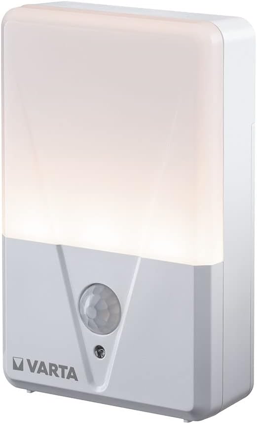 VARTAMotion Sensor LED Night Light with 3X AAA Batteries, Motion Sensor Night Light, Easy Installation: Screw, Magnet or 3M Adhesive Tape, Automatic Shut-Off
