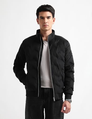 Image of Arrow sport men's regular fit solid puffer jacket