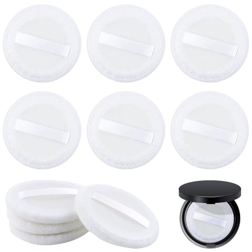 Houppettes de maquillage en velours satiné blanc avec ruban pour un teint mat haute définition