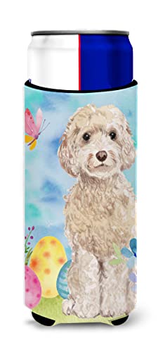 Caroline's Treasures Champagne Cockapoo Easter Decorative Can Hugger, Multicolor, Slim