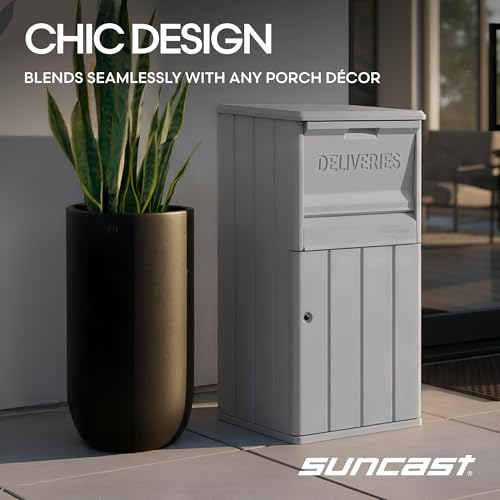 Suncast 33.5-Gallon Capacity Package Delivery Box, Parcel Drop Box with Lock, Weather Resistant Outdoor Storage Solution for Secure Package Deliveries, Made in USA - image 3