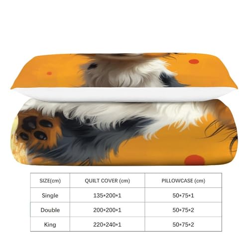 Housse de couette Border Collie ultra douce et respirante 2 pcs - 4