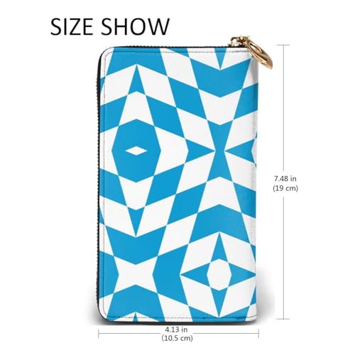 Bavarian flag Women's Wallet Long Zip Around, Premium Vegan Leather Wallet with 12 Card Holders, Large Capacity,Gift Ready Packaging3