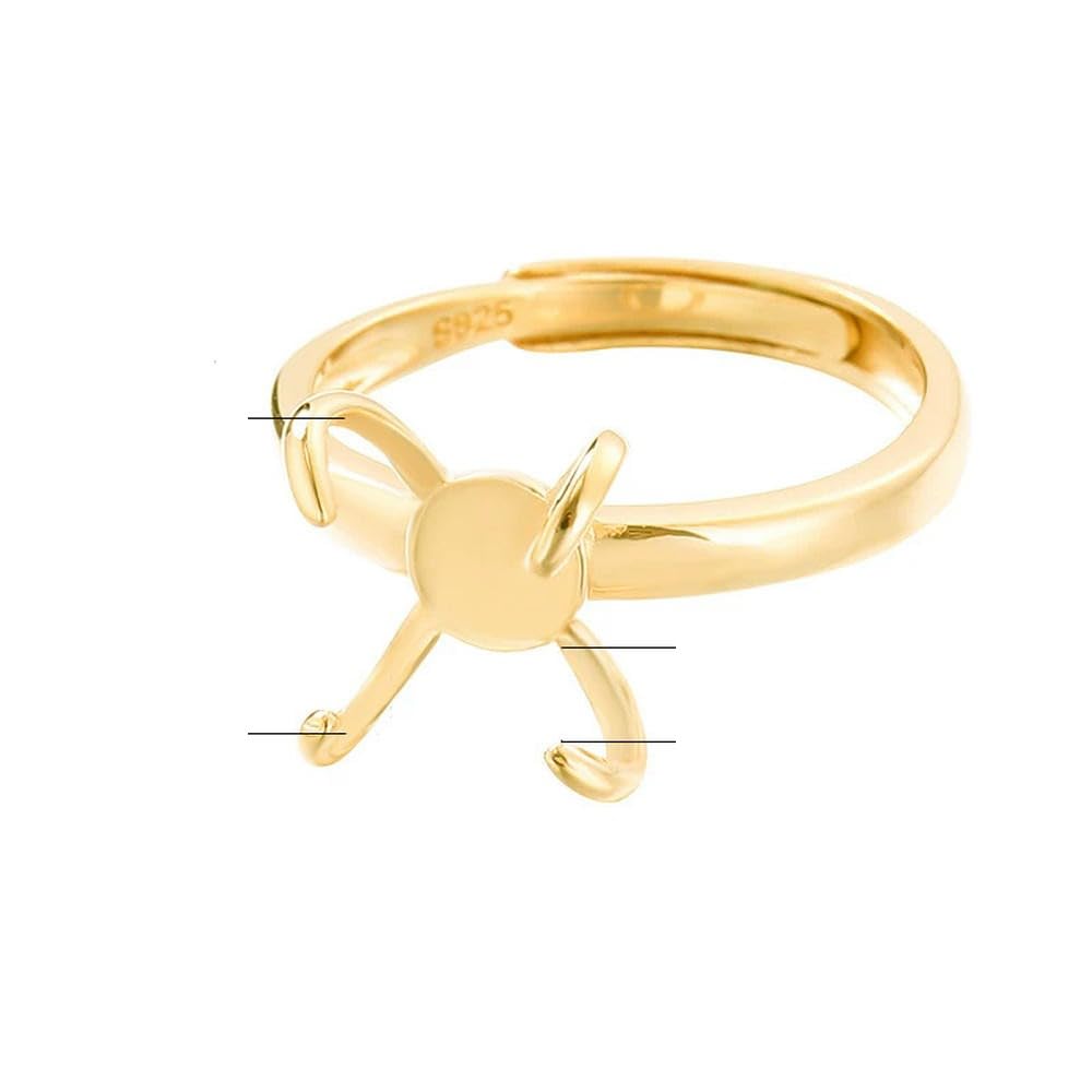 Base de bague vierge à 4 griffes en argent sterling