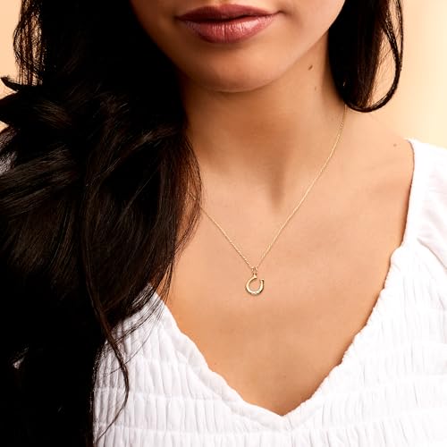 Pure Collection by Ross-Simons Diamond Horseshoe Charm in 14kt Yellow Gold2