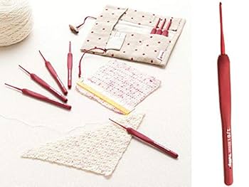 チューリップ　エティモ　レッド　かぎ針編み　フック　セット　クッション エティモ レッド クッショングリップ付きかぎ針セット