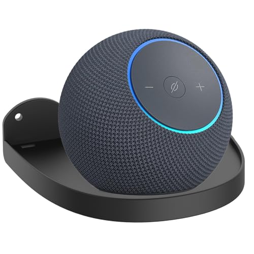 Soporte Echo Dot Max 2025 de pared en metal con gestión de cables