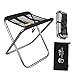Tentock Kempingowe przenośne składane stołki, mini składane krzesło, obóz, aluminiowy stołek, lekkie siedzisko wędkarskie, na piknik, wędrówki, podróże (czarny)