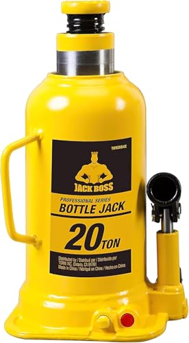 MutsMover 20 Ton Hydraulic Bottle Jack, 40,000 LBS Heavy Duty Welded Steel Auto Lift Jack with Adjustable Height, Overload Protection, Leak-Free Pump, for Truck, RV, Industrial and Garage Use, Yellow