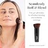 Jerome Alexander Angled Kabuki Foundation Brush (Black) - Flat Top Buffer Brush for Seamless Blending of Liquid, Cream & Powder Makeup - Buildable Coverage Without Caking - Pro Vegan Bristles