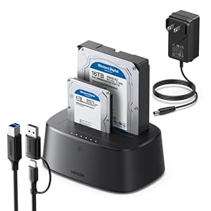 UGREEN Dual-Bay Hard Drive Docking Station for 2.5 & 3.5 SSD HDD Up to...