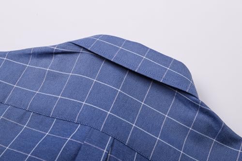 Image of SANGTREE Men & Boy Striped Multicolor Oxford Cotton Shirt,Comfortable Fit,Short Sleeve Collared Shirt