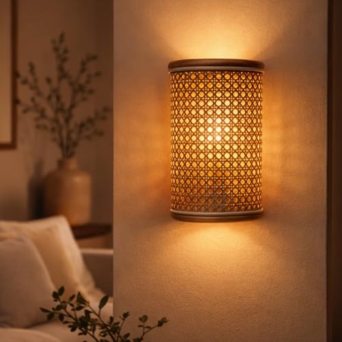Image of Habere India-All The Cultures Fabricating India Wall Lamps For Living Room Decoration | Lights For Wall | Night Lamp For Bedroom | Decor Lights - Rectangular (M: 18 x 21 cm)