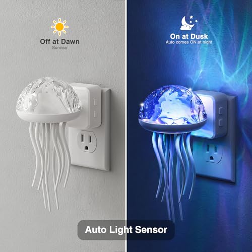 JandCase Night Lights Plug Into Wall, Jellyfish Projector Night Lights - Image 1