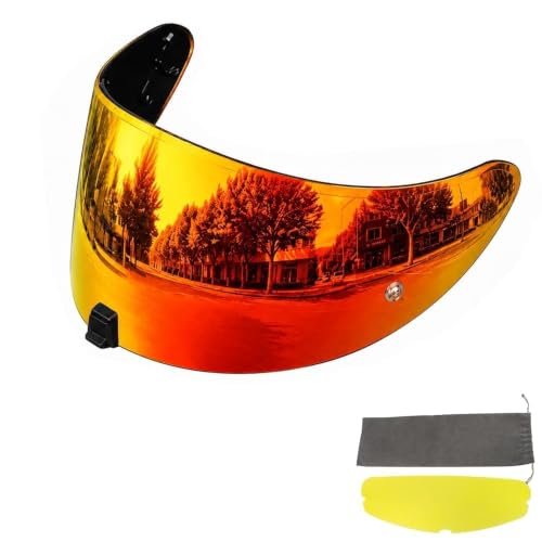 Image of PSLER Helmet Visor for R330 T520 ST1400 R1 Air 391,(Film&Gold Red) | Impact-Resistant ,UV400 Protection, Motorcycle Tinted Face Shield for R330 T520 ST1400 R1 Air 391,Visor Replacement
