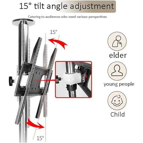 Support mural TV réglable et base rotative en acier pour écran LCD - 5