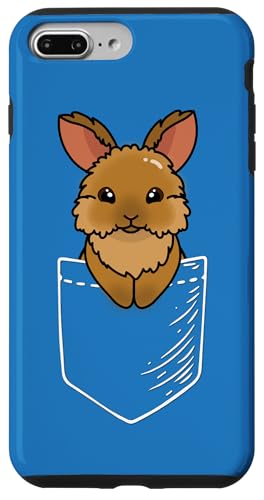 Funny Kids Girls Womens Kawaii Pocket Lionhead Rabbit Lover �X�}�z�P�[�X iPhone 7 Plus/8 Plus �p