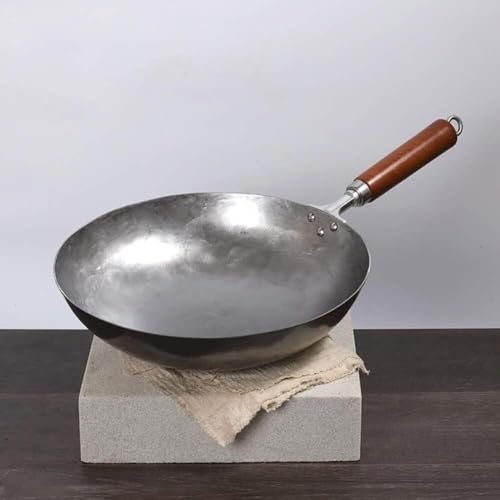 Wok tradicional de hierro fundido 32 cm sin recubrimiento miniatura 3