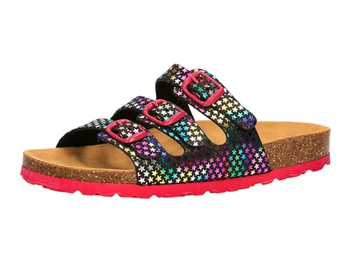 Lico Mädchen Bioline Starline Hausschuh, schwarz/bunt, 34 EU