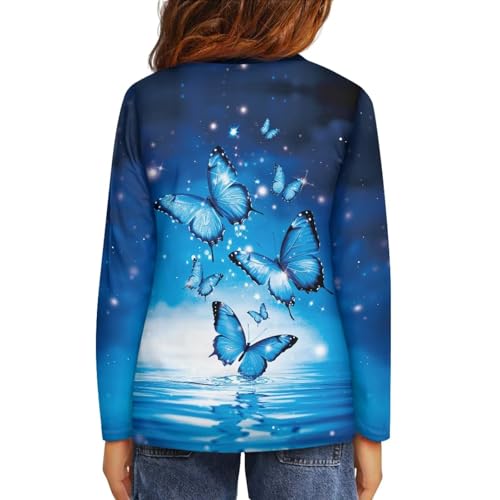 Shirts for Girls Long Sleeve Tees Top Kids Crewneck Fall T-Shirt Size 3-16Y4