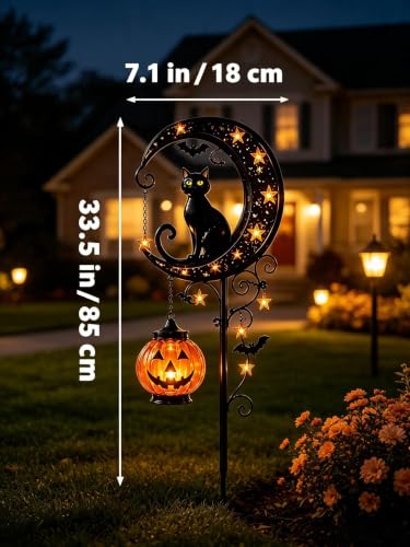 ChayWillow Halloween Moon Pumpkin Solar Stake Light - image 6