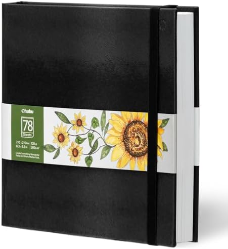 Ohuhu Art Sketchbook 8.3"×8.3" Marker Pads, 120 LB/200 GSM