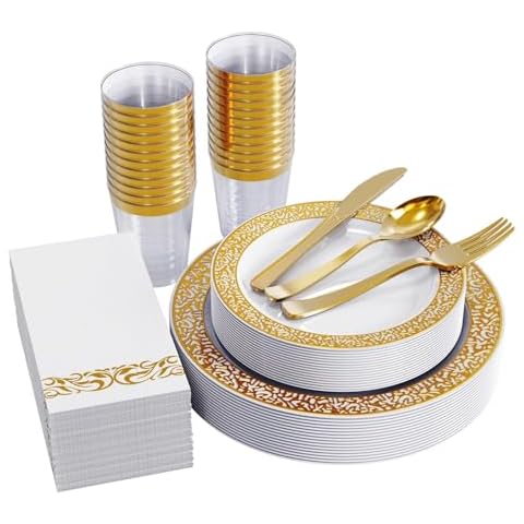 FOCUSLINE 175 Piece Gold Dinnerware Set Cover