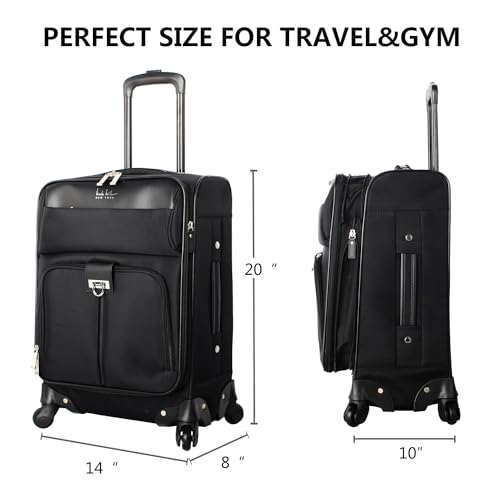 Nicole Miller Carry on Luggage Collection - Designer Lightweight Softside Expandable Suitcase- 20 Inch Carry On Bag with 4-Rolling Spinner Wheels3