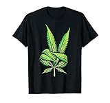 Weed Leaf Marijuana Leaf Hand Peace Sign hand 420 Cannabis T-Shirt