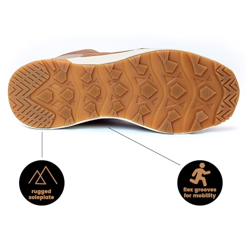 CC-Los Damen Winter-Snowboots wasserdicht Outdoor | 200g Velour-Futterisolierung | Leichtgewichtige MD+Gummi-Laufsohle | Braun Größe 38