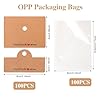 BROVITI 100Pcs Jewelry Display Packaging Card Head with with 100 Pcs Clear Bags for Small Business for Jewelry Bracelets Key Chains Earring Holder Display for Selling Jewelry Packaging Supplies #1