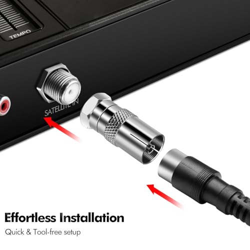 poeland 2 Stück TV-Antennenadapter, F-Typ zu Koax-Adapterstecker, F-Typ-Steckerbuchse zu RF Koax-Antennenadapter für Antennenkabel, Koaxialkabel