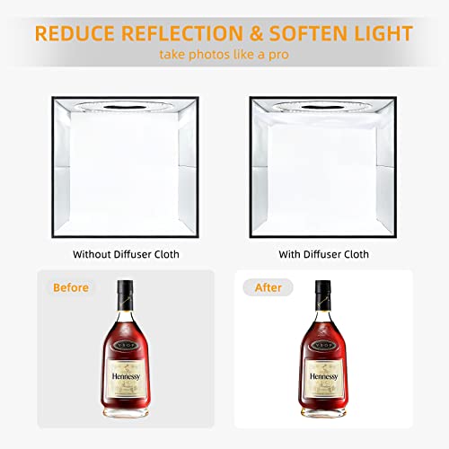 Lightdow 12"x12"x12" Photo Studio Light Box Photography with Desktop Tripod & 120 LEDs (CRI>95), 6 Backdrops - Portable/Dimmable Folding Shooting Tents for Toys/Jewelry/Watches/Cosmetics by lightdow - Used condition - Image 4