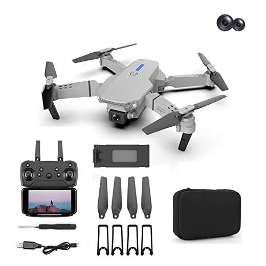 Drone with 1080P Dual HD Camera, 2022 Upgradded RC Quadcopter FPV Camera Foldable Drone Toys Gift for Adults and Kids, One Key Start Speed Adjustment, 360° Altitude Hold Mode, Camera/Video (White)