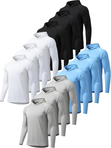 Image of Hoodies for Men UPF 50+ Sun Protection Fishing Shirts Long Sleeve Lightweight Rash Guard Shirt UV SPF Sweatshirt