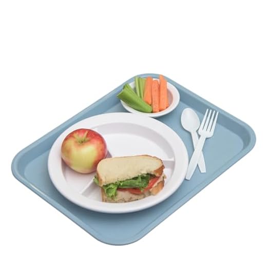 Carlisle FoodService Products CT101459 Café Standard Cafeteria / Fast Food Tray, 10" x 14", Slate Blue